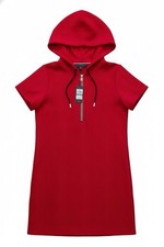 ✅ $90 Tommy Hilfiger Holiday Nordic Lights Sexy Red Hooded Dress Women XL 💯