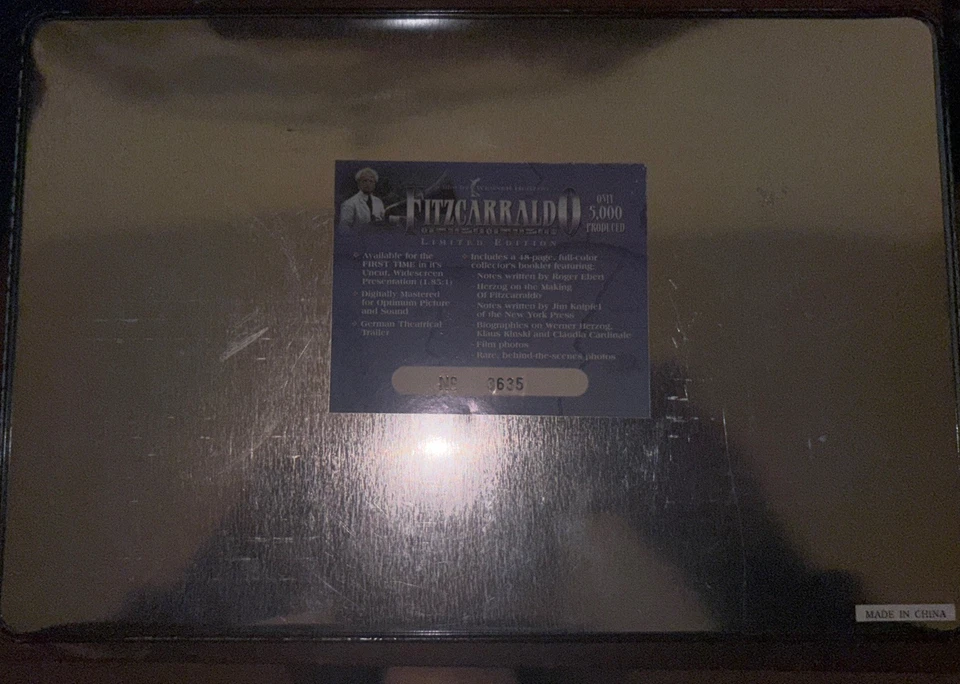 Fitzcarraldo Limited Edition [VHS] RARE, Werner Herzog Metal Case, #3635 / 5000 - Image 2 of 4