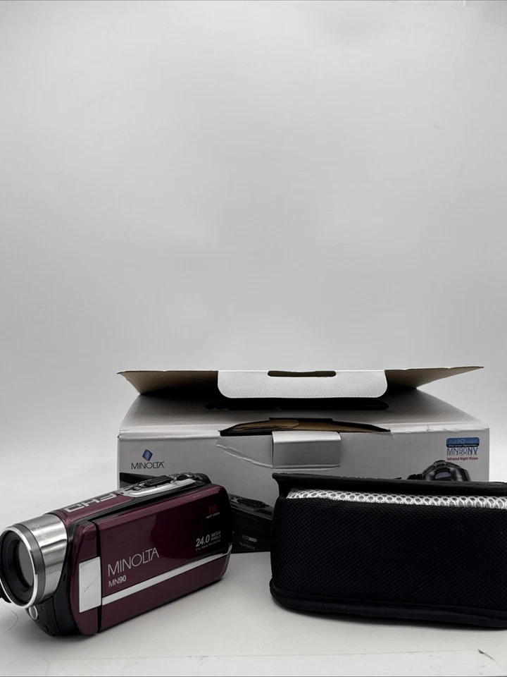 Minolta MN90NV 1080p HD Touchscreen Camcorder Maroon Purple New Open Box - Image 2 of 4