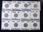 12 DATE RESTORED NICKELS 3-1913 type 2, 3-1916, 3-1918, 3-1919