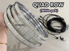 【】JHB 15.5" QUAD ROW Pure WHITE LED Trucks Wheel Rim Rings Lights Strobes Set