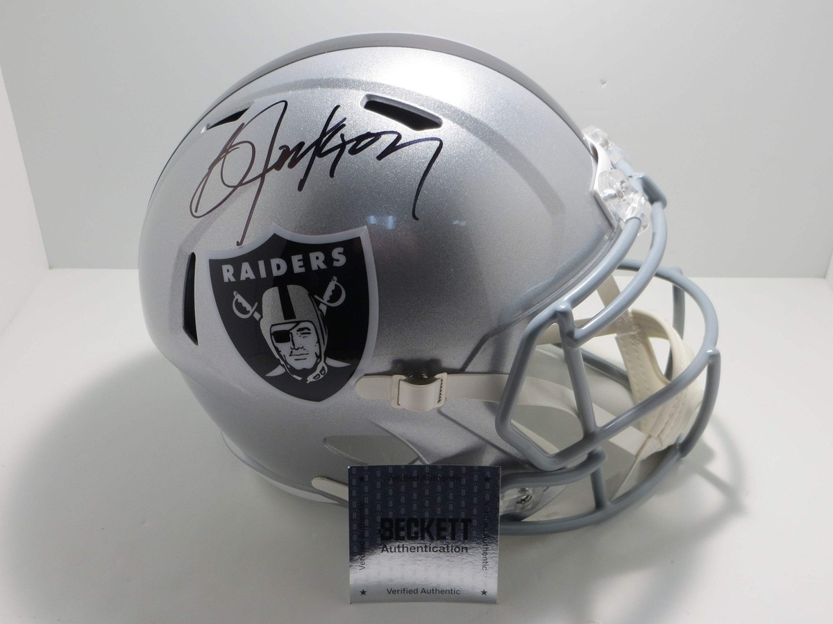 BO JACKSON SIGNED LA OAKLAND RAIDERS Riddell FULL SIZE HELMET KC