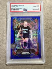 2024 Prizm WWE CM Punk Blue Shimmer FOTL /11 PSA 10 #122