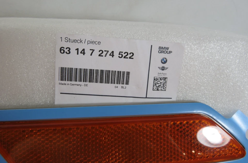 BMW 320i 328i 335i 2012-2015 parachoques delantero luz reflector mano derecha genuino OEM Foto 3 de 3