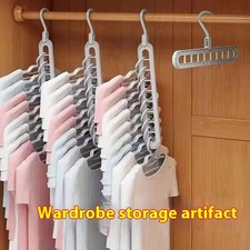 Multifunctional Clothes Hanger Folding 9-Hole Organizer Space Saving Pant Rack