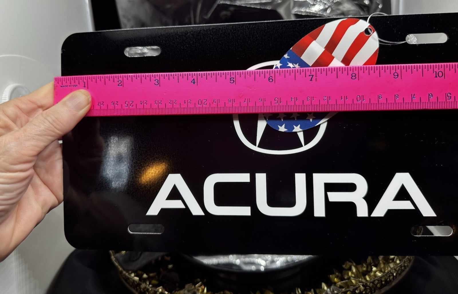 Acura metal plate novelty logo vanity black plate Legend Lines USA