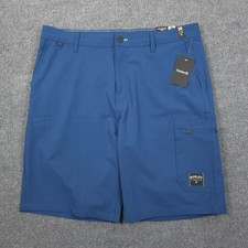 Hurley Trailpack Cargo Walk Shorts Men 36 Blue Water Resistant Stretch Golf Hike