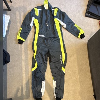 Sparco Thunder Kart Suit Green/Fluo Yellow Size M