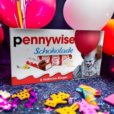 3x Aufkleber für Kinderschokolade | 100.028 Pennywise Es Stephen King