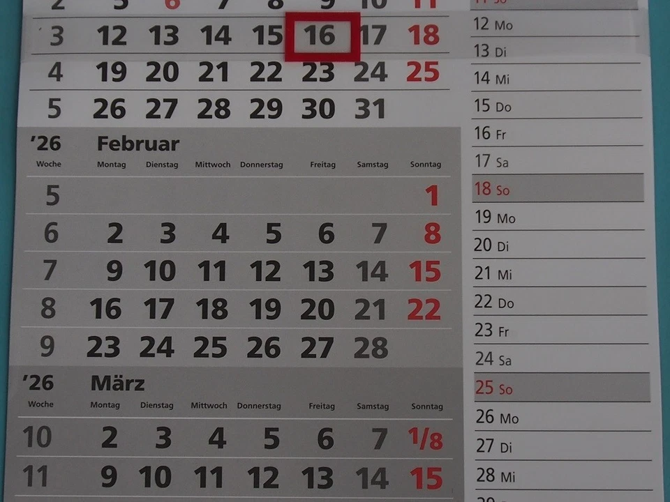 Wandkalender Kalender Viermonatskalender Wochenkalender Notizkalender 2026 - Bild 4 von 4