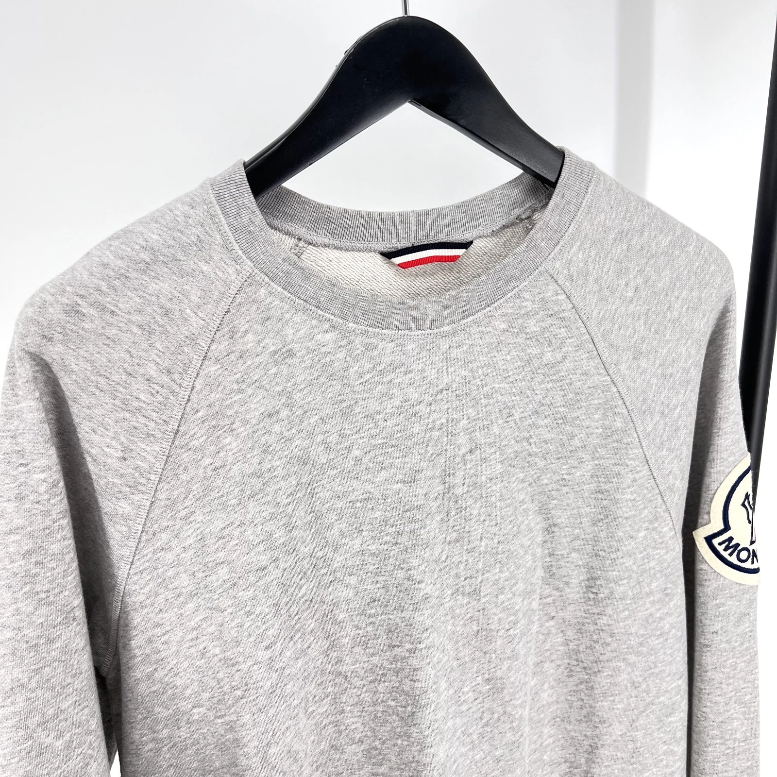 Felpa Moncler grande logo manica lunga grigio 138672397