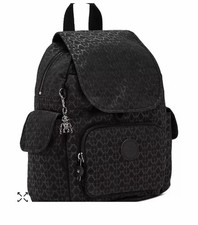 Kipling Black Geometric Backpack Zip Closure,...