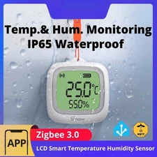 Zigbee LCD Smart Temperature Humidity Sensor Waterproof for Bathroom Greenhouse