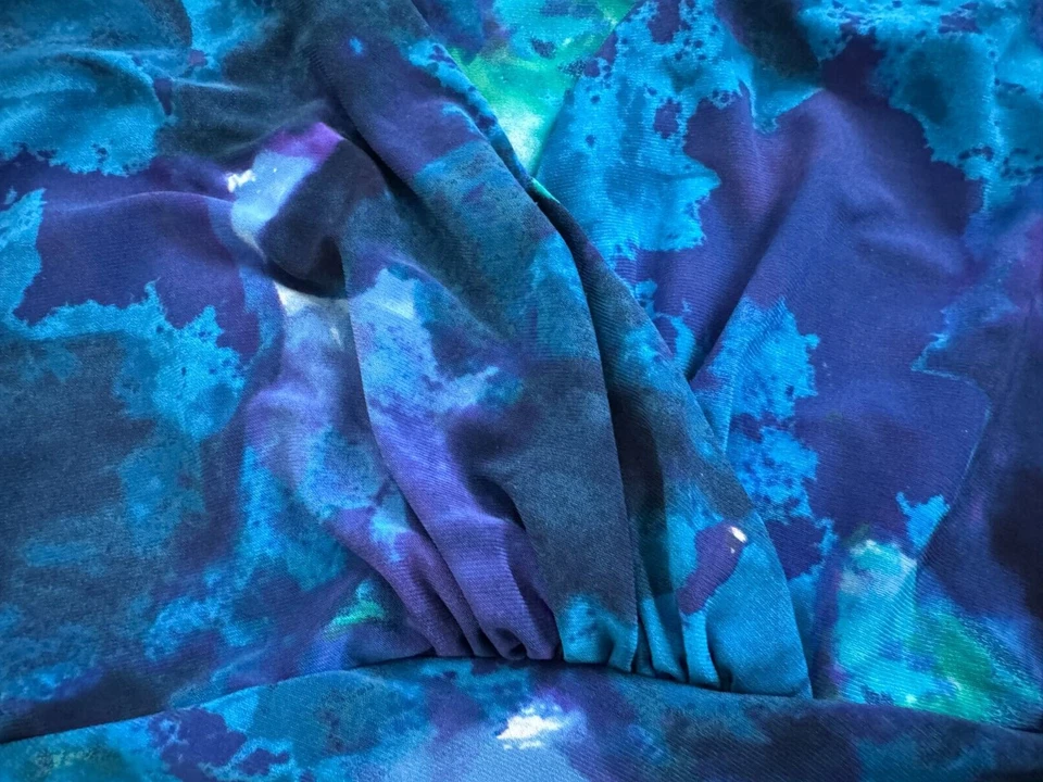 Vestido justo Lauren Ralph Lauren franzido, azul floral, feminino tamanho 4 - Imagem 4 de 4