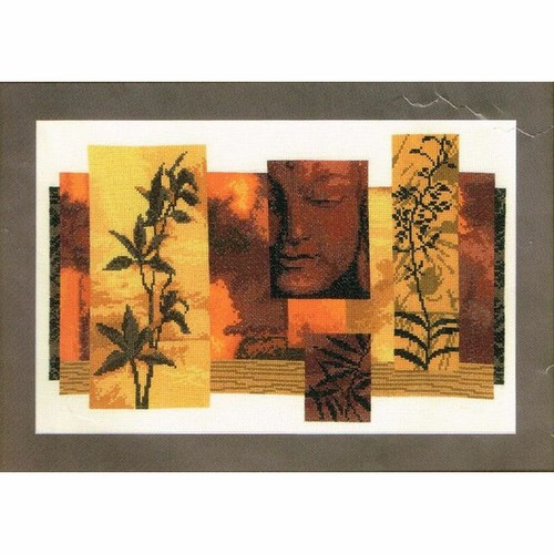 Buddha Kreuzstich-Set - Vorgedruckt 50x70cm Mit Lotussitz