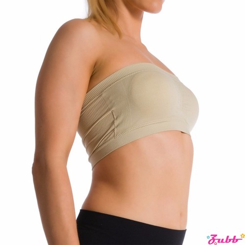 Seamless Stretch Sports Bra Wire Free Bandeau With Removable Pads Tube Top Yoga - Picture 3 of 30
