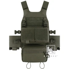 KRYDEX Slick Plate Carrier Vest & Micro Fight Placard & Drop Pouch Ranger Green