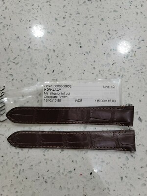 Cartier Santos Brown Alligator strap 18.50 x 15.80 mm  KD7HJACY