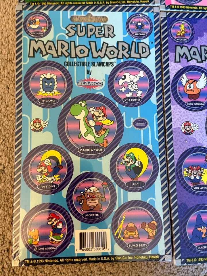 New Sealed Pogs Super Mario World Slamcaps Full Set Collectible - Image 4 of 4