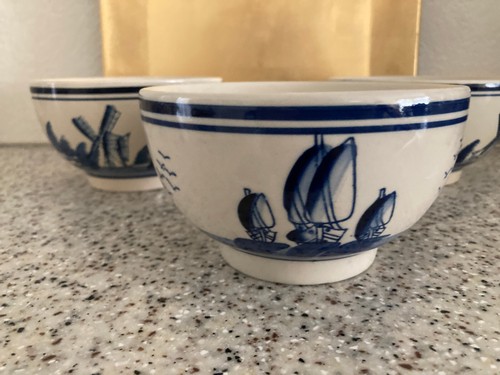 Vintage Delft Windmill/Sailboat Bowl - Set of 3 - Picture 4 of 6