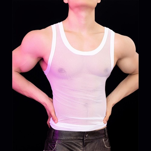 Comfortable See through Mesh Tank Tops for Men Suitable for Nightclubs - Picture 25 of 57
