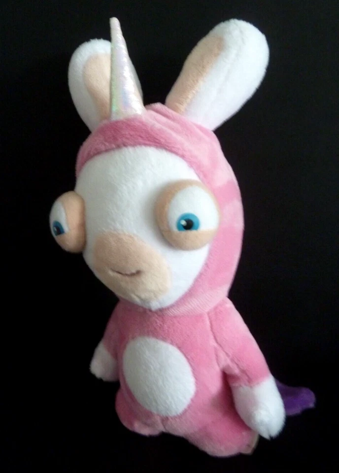 88/1 DOUDOU PELUCHE GIPSY LAPIN CRETIN déguisé LICORNE rose mauve blanc 25c TTBE - Photo 2/4