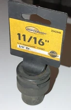 NEW 11/16", 3/4in. -Drive - Klutch Jumbo Impact Socket - [41090] [2542446] CR-MO