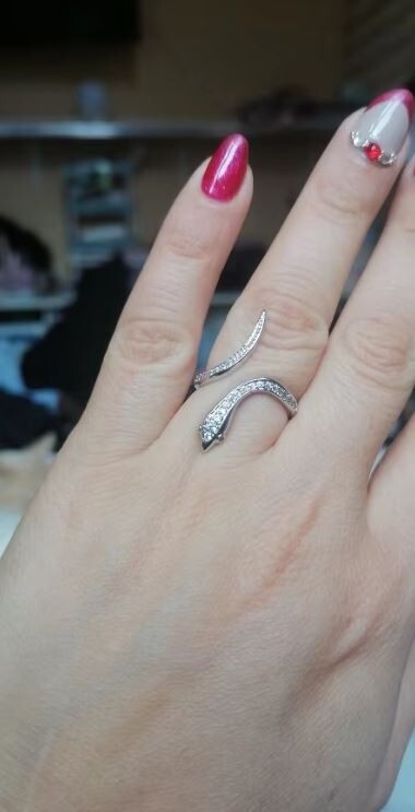 Bague serpent argentée réglable en strass le cadeau idéal sans risque de taille - 3