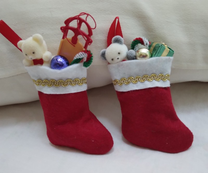 Handmade Stuffed Stockings Christmas Ornaments