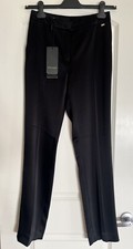 NWT $695 ESCADA Turanu Black Luxe Satin Soft Dress Pants Straight Leg 4 DE 34