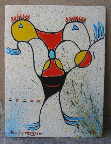 Bo Sigvardson (sueco, 1952) Criaturas fantásticas II.  Pintura al óleo fina. - Imagen 1 de 4