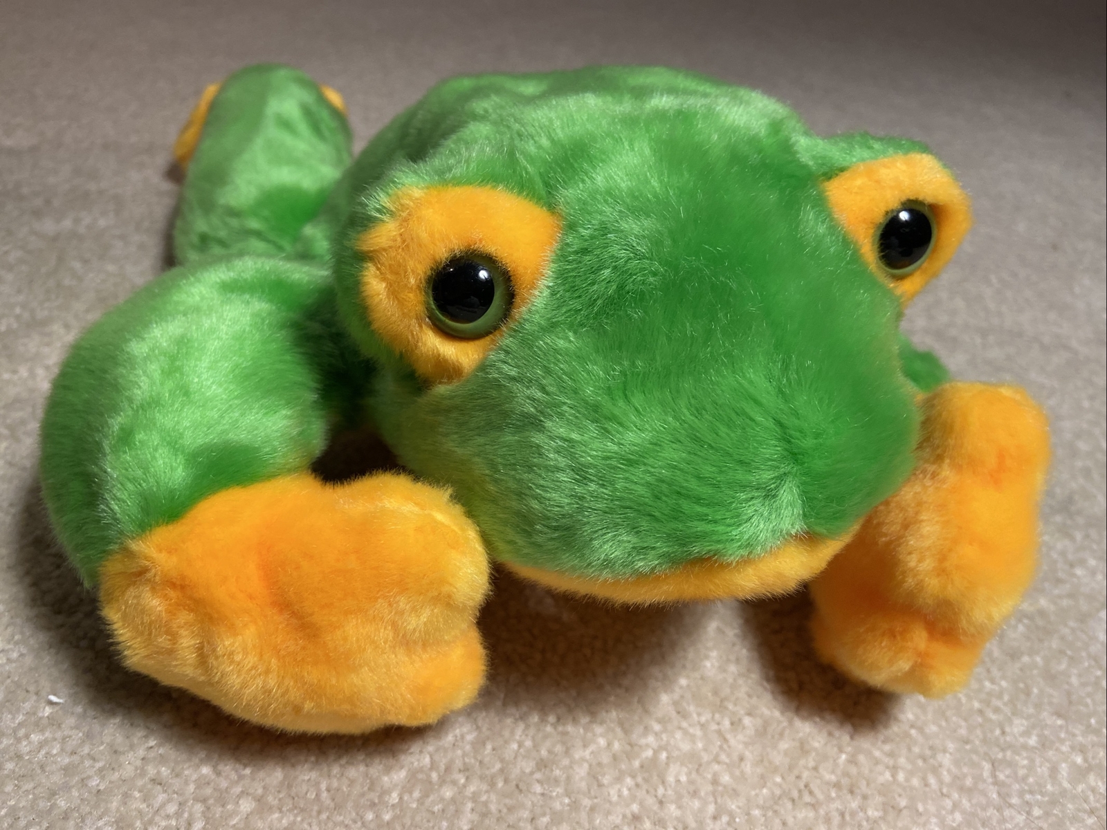 vintage-ty-original-beanie-baby-smoochy-green-yellow-frog-stuffed