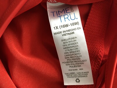 Bas De Maillot De Bain Time And Tru - Taille 1X (16W-18W) - Orange - Nouveau Avec étiquettes