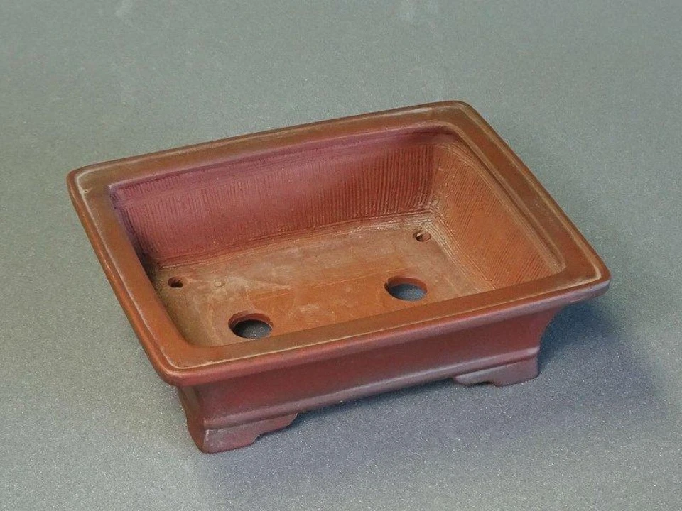 Бонсай горшок Tokoname BIGEI квадратной формы горшок W16.4 см D13.2 см H5 см коричневый без глазурованный - Изображение 2 из 4