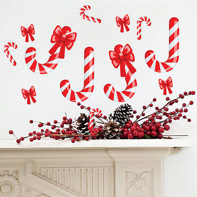 Candy Canes Wall Decal Winter Christmas Seasonal Sweets Decor Vinyl h39