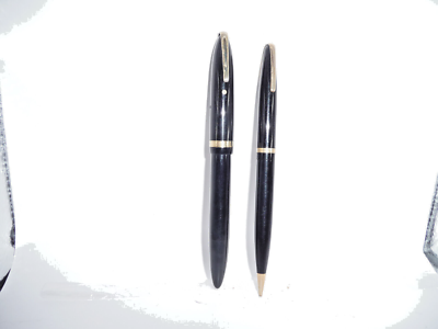 Sheaffer Vintage White Dot Black Military Clip Fountain Pen Set