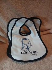 Vintage Collectors Bib I'm A Gerber Baby White Blue New Gerber  Made  Lot Of 10 