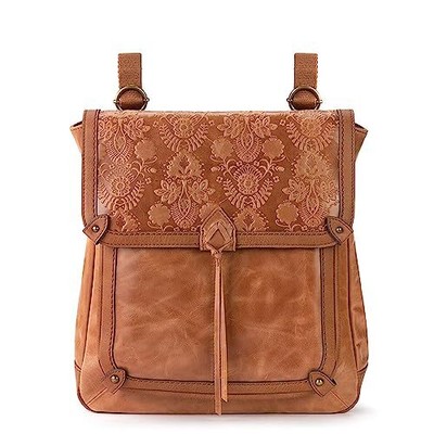 The Sak Ventura Backpack in Leather Adjustable Convertible Strap Tobacco Flor...