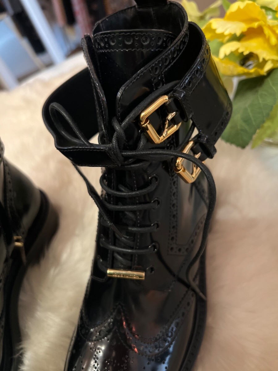 NEW Louis Vuitton Midtown Ankle Boots Combat Zipper Lace Up NEW Louis Vuitton Midtown Ankle Boots Combat Zipper Lace Up