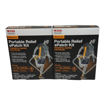 CVS Health Portable Heating Pad ePatch Portable Relief Starter Kit Lot of 2