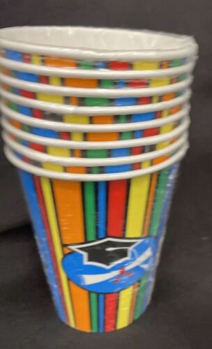 Graduation Stripes 9 Oz. Cups 8Ct - Picture 2 of 3