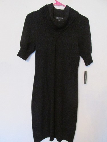 Cowl Neck Knee Length Sweater Dress 