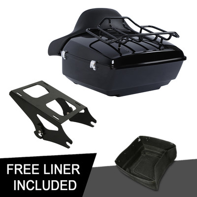 King Trunk Backrest Mounting Rack Fit For Harley Tour-Pak Road King Glide 14-23