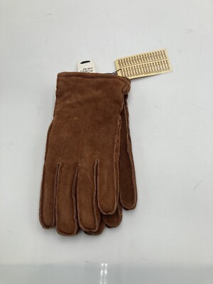 Vintage Montgomery Ward  Gloves  Leather Cotton Fleece Lined Medium New