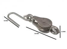 Washing Line Wire Rope Pulley With Hook Galvanised Pack Size 6