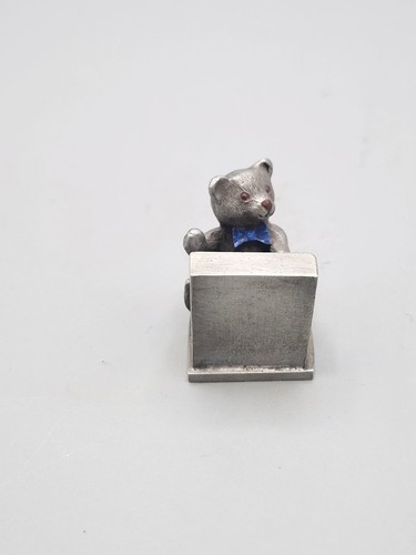Van Heusen, Bear Playing The Piano, Pewter Figure.. So Cute - Picture 5 of 6