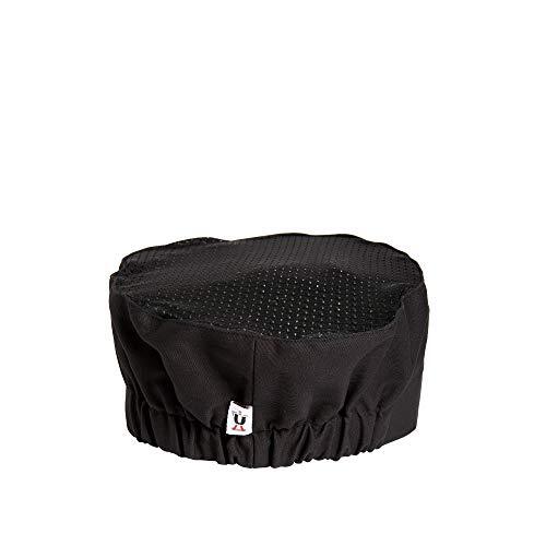 Unisex Elastic Back Cook Chef Hat Beanie Cap with Mesh One Size Black ...