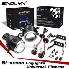 Universal Waterproof Bi-xenon Foglights Projector Lens Driving Lamps Kit Hilow