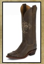Justin USA Made Bent Rail Western Boots In Antique Bomber Square Toe Size 9 B