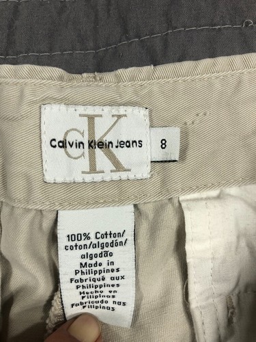 Calvin Klein Pants Women 8 Tan Beige Cropped Chino Khaki Straight Leg Outdoor - Picture 3 of 24